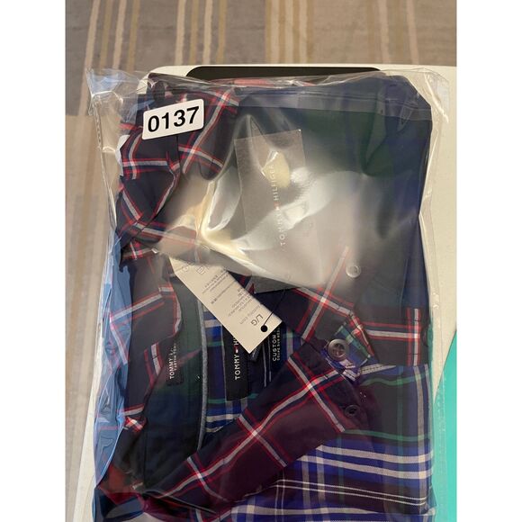 Tommy Hilfiger Tommy Tartan Men's Large Plaid Custom Fit Embroidery Casual - Picture 11 of 11